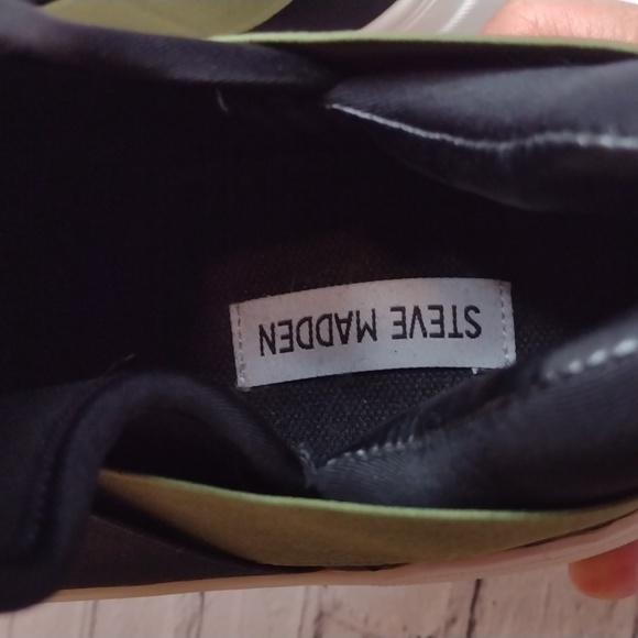 Steve Madden Slip On Mens Shoes 11.5 Black and Green - Picture 4 of 8